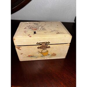 Vintage Ballerina Musical Jewelry Box Girl Pink Satin